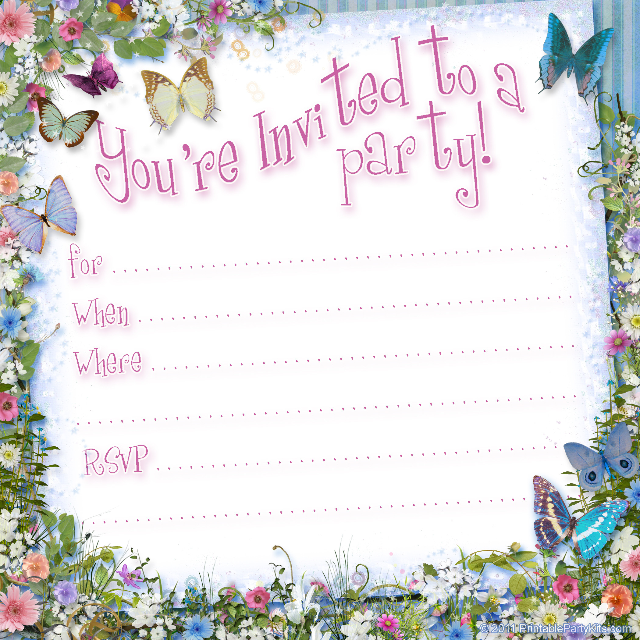 Birthday Invitation Template
 Free Printable Girls Birthday Invitations – FREE Printable