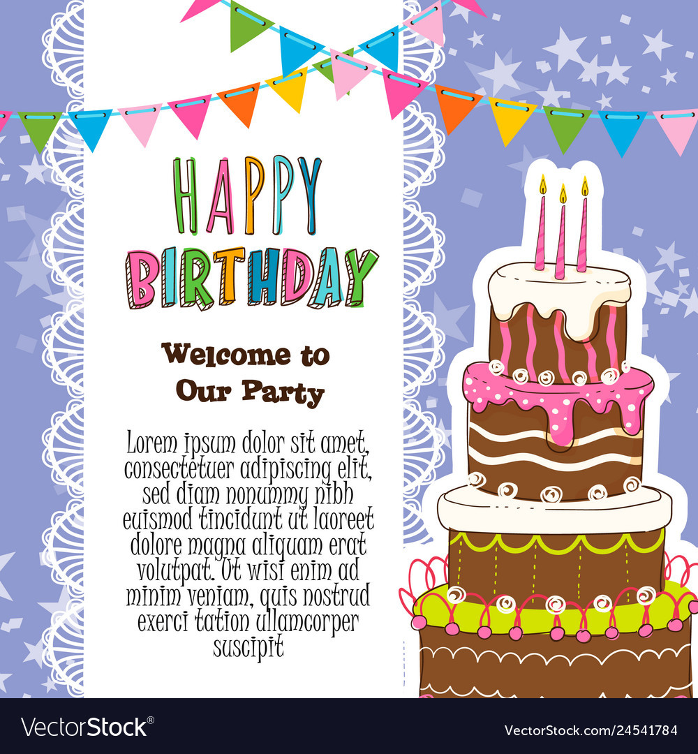 Birthday Invitations Cards
 Happy birthday invitation card Royalty Free Vector Image