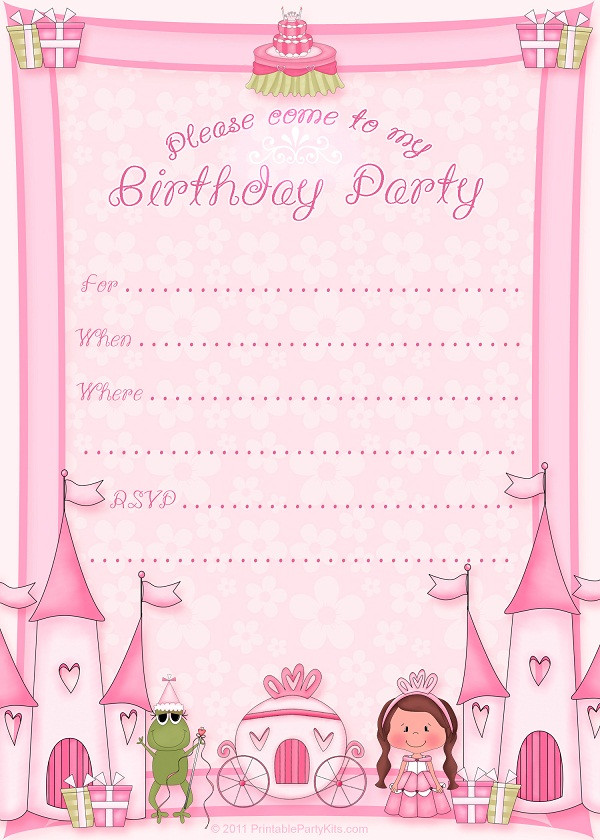 Birthday Invitations Free Printable
 Printable Birthday Invitations For Girls – Bagvania FREE