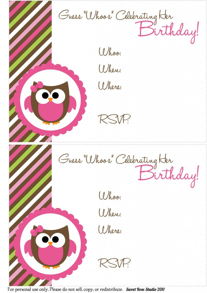 Birthday Invitations Free Printable
 41 Printable Birthday Party Cards & Invitations for Kids