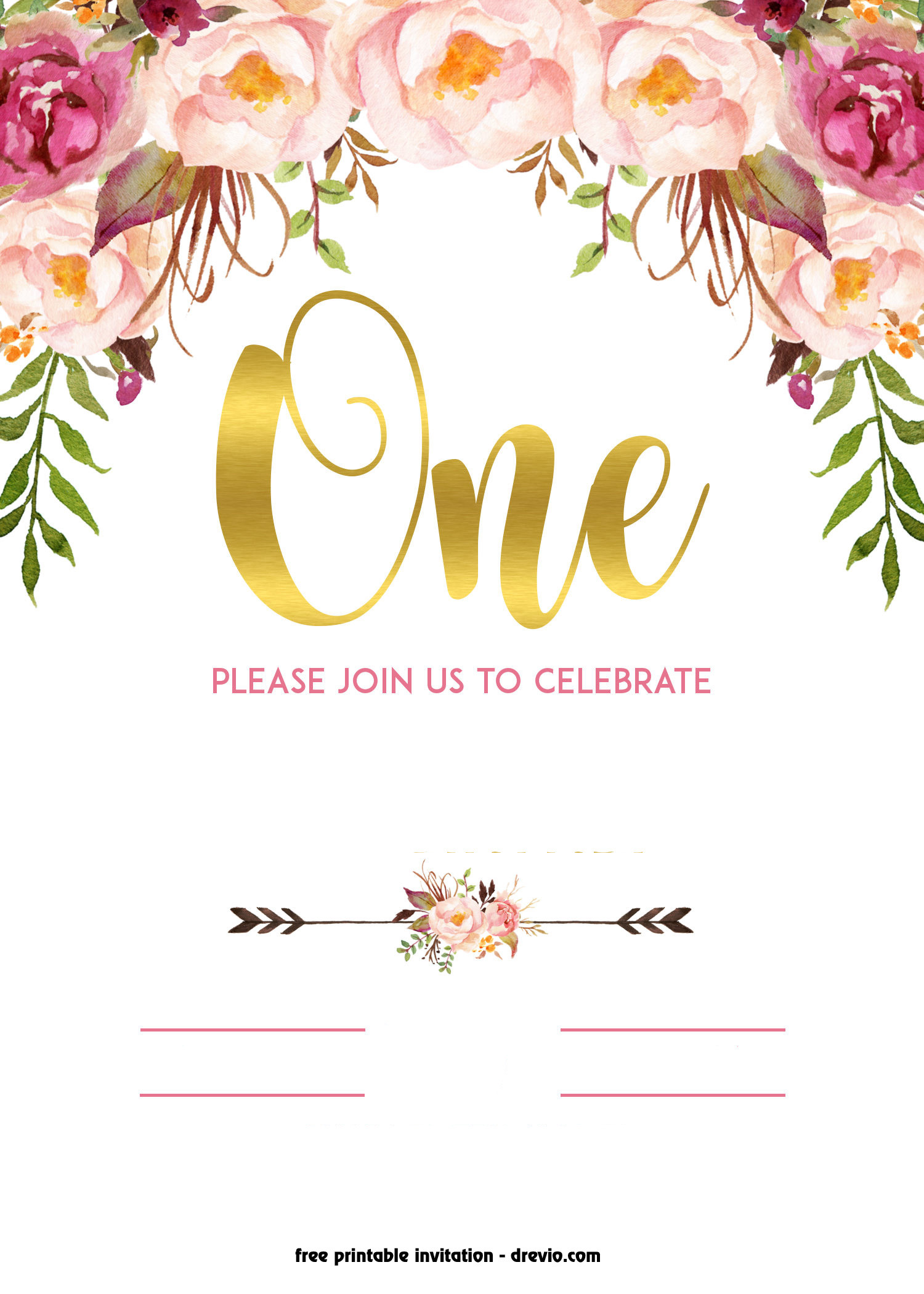 Birthday Invitations Free Printable
 FREE Printable 1st Birthday Invitation – Vintage Style