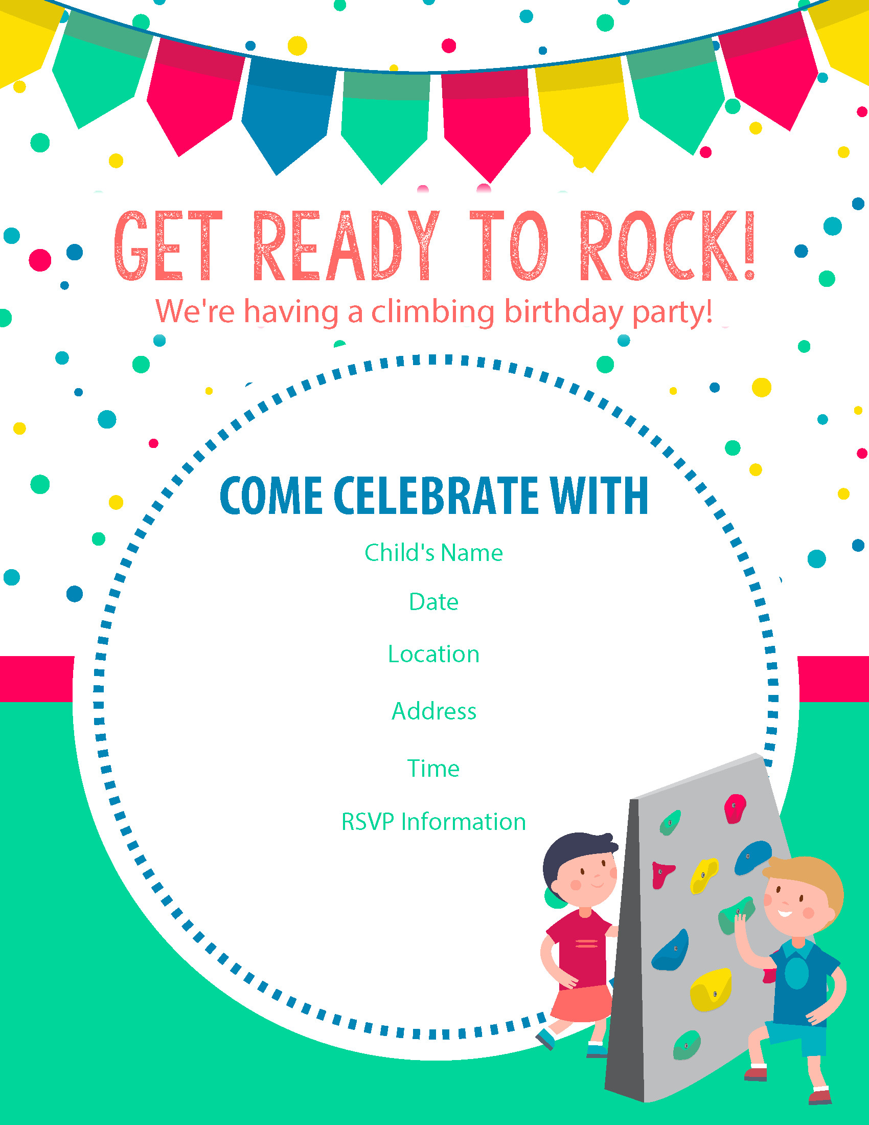 Birthday Online Invitations
 Happy Birthday Free Rock Climbing Birthday Party Invitations