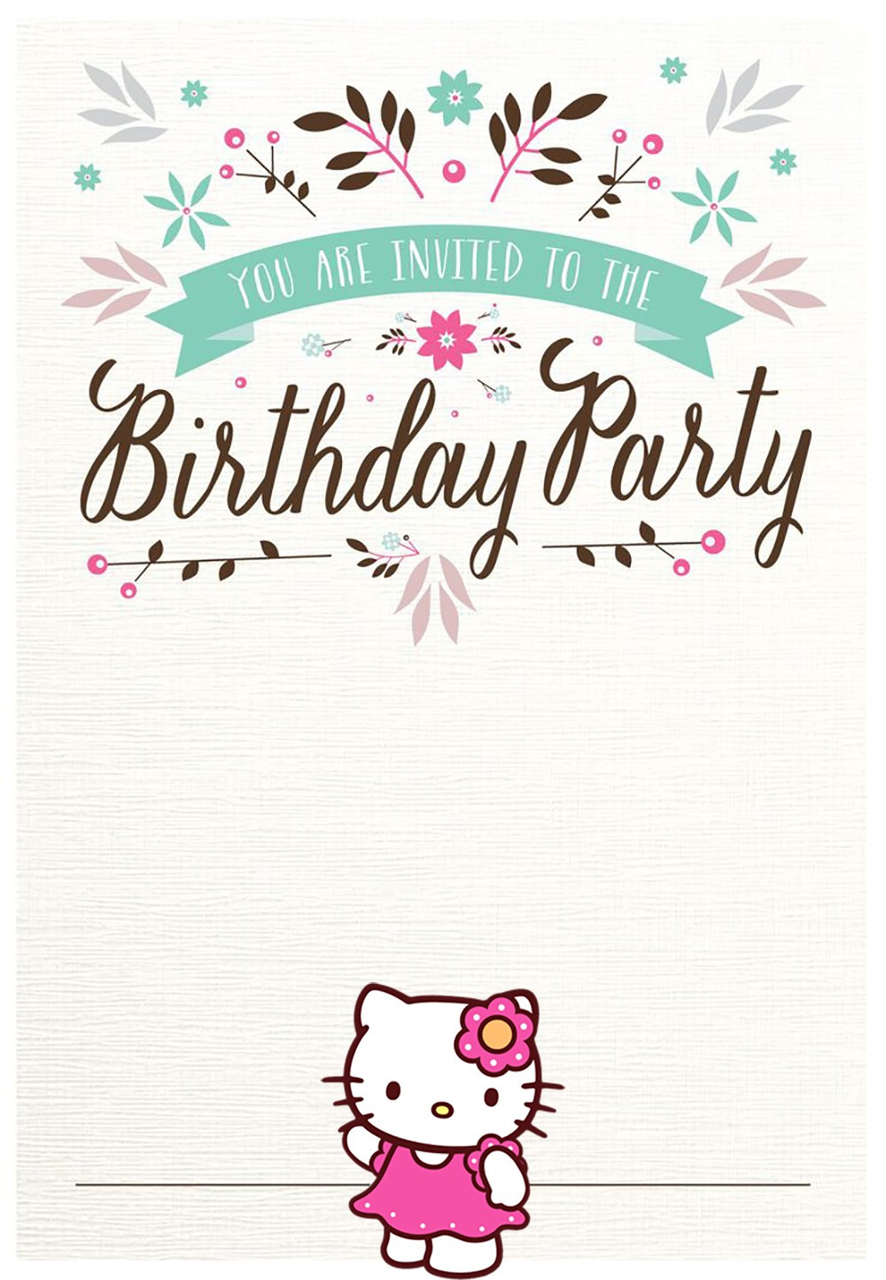 Birthday Online Invitations
 Hello Kitty Free Printable Invitation Templates