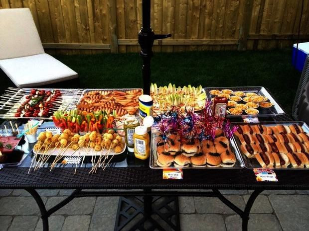 Birthday Party Bbq Food Ideas
 outdoor party sliders kabobs & BBQ