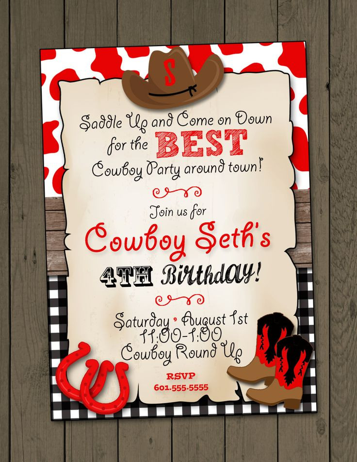 Birthday Party Cards
 FREE Cowboy Birthday Invitations – FREE Printable Birthday