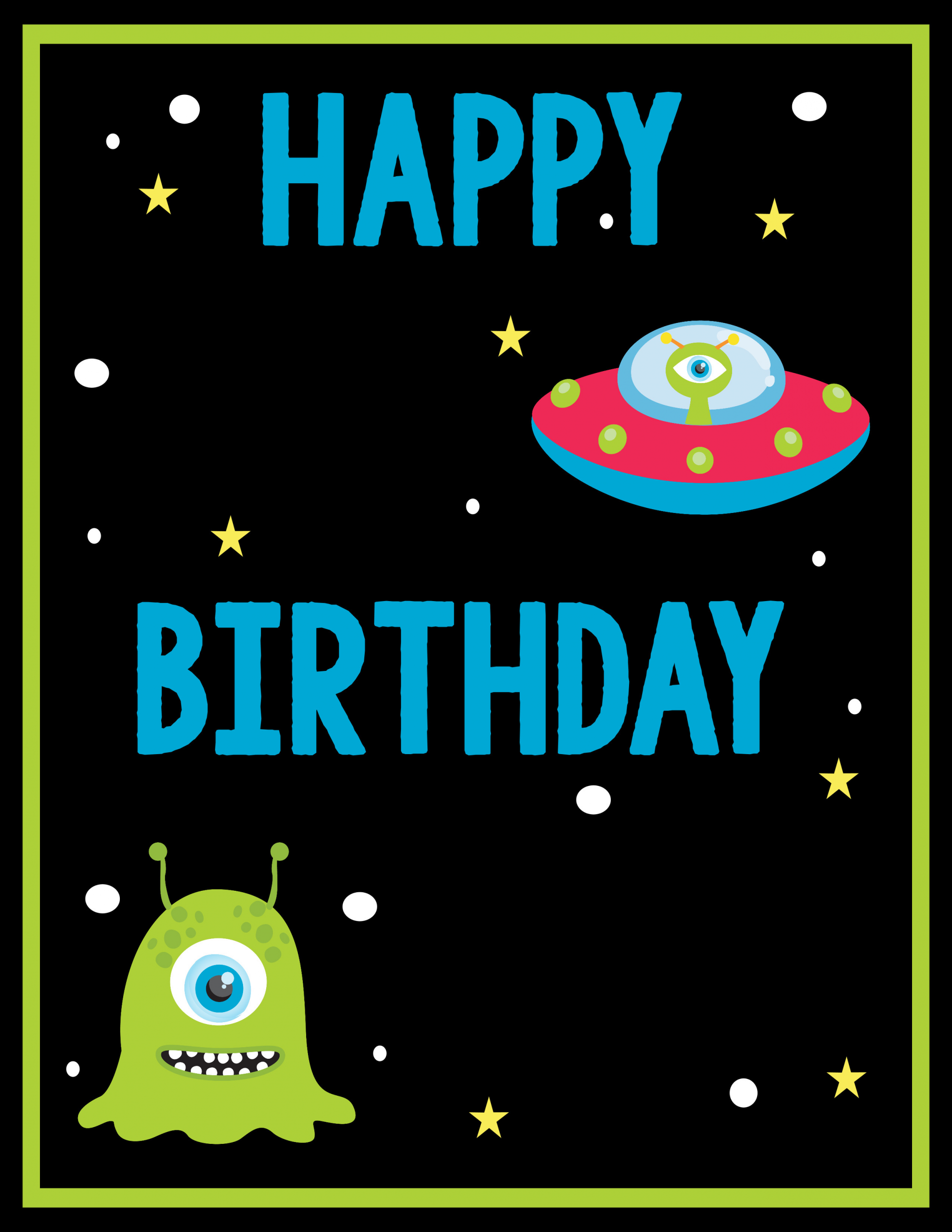 Birthday Party Cards
 Space Birthday Party Invitations & Party Pack
