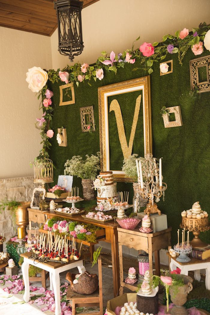 Birthday Party Decorations Pinterest
 Kara s Party Ideas Vintage Enchanted Garden Birthday Party