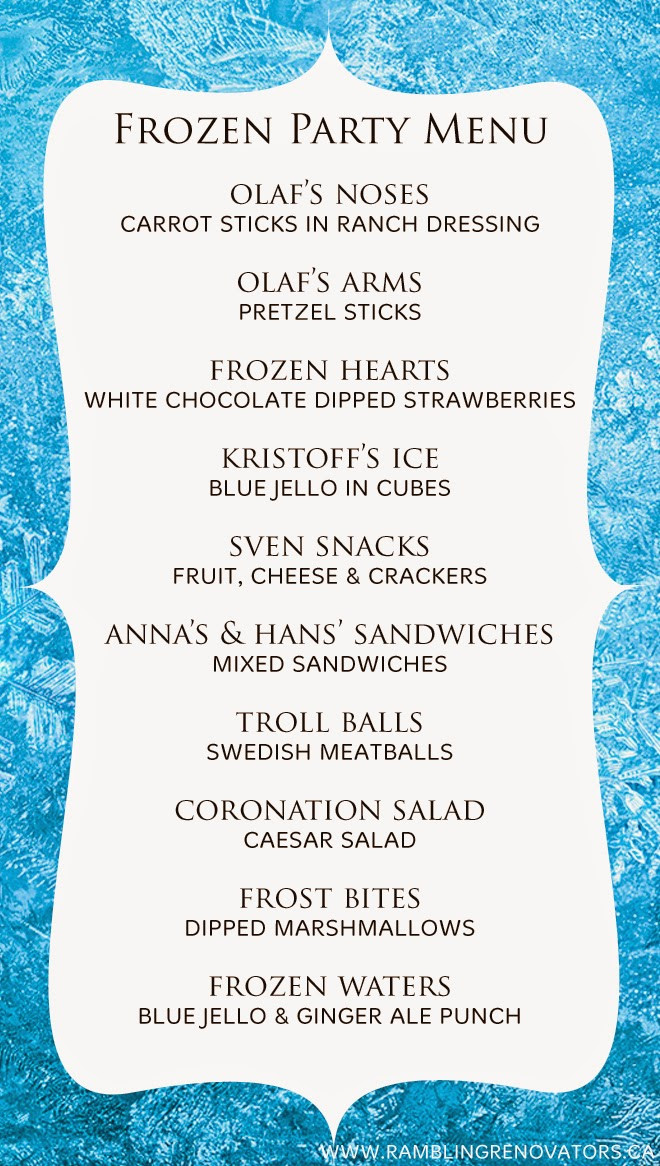 Birthday Party Food Menu
 How To Throw The Perfect Frozen Themed Birthday Party