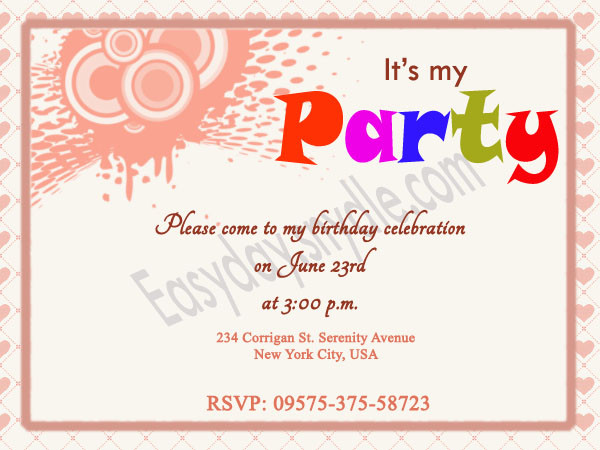 Birthday Party Invitation Wording
 Birthday Invitation Wording Easyday