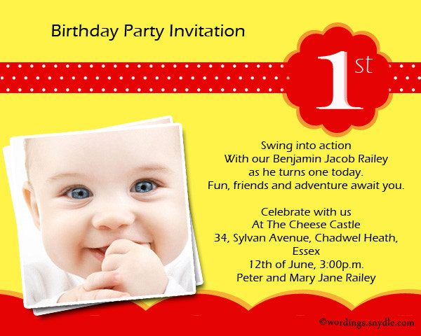 Birthday Party Invitation Wording
 1st Birthday Party Invitation Wording – Wordings and Messages