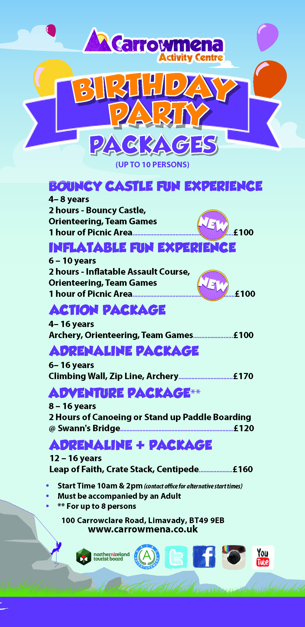 Birthday Party Packages
 Kids Birthday Parties Londonderry Carrowmena Activity Centre