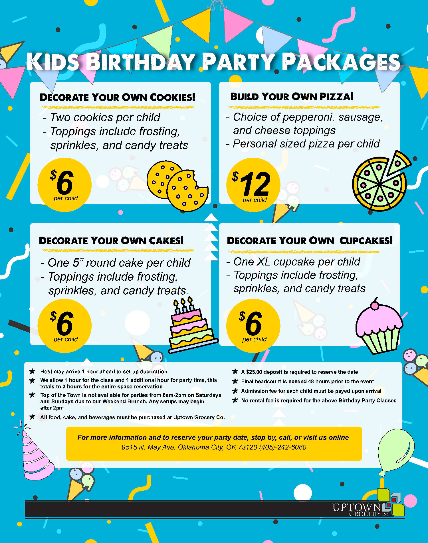 Birthday Party Packages
 Kids Birthday Party Packages Uptown Grocery Co