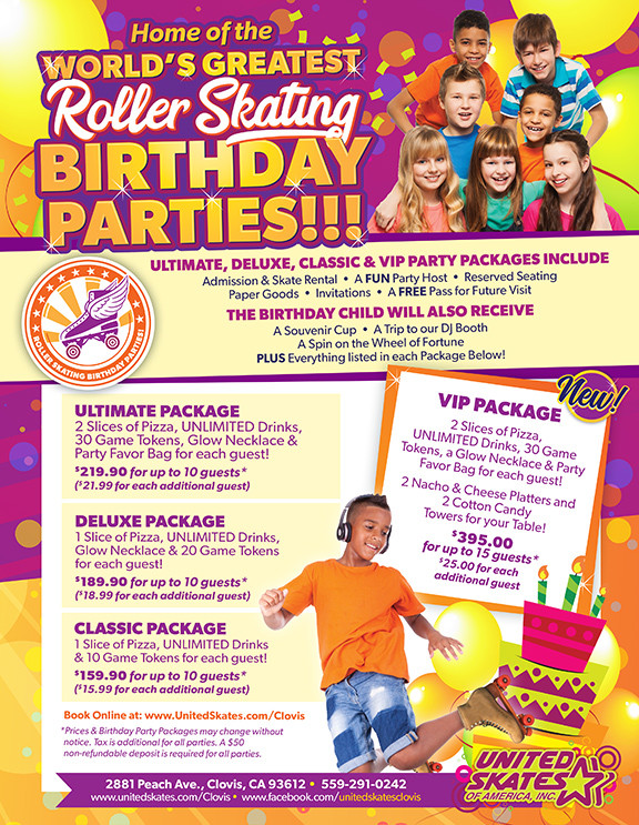 Birthday Party Packages
 Birthday Parties Clovis CA