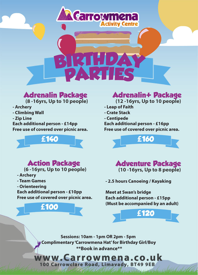 Birthday Party Packages
 3 FREE Freebies & f Kids Birthday Parties Carrowmena