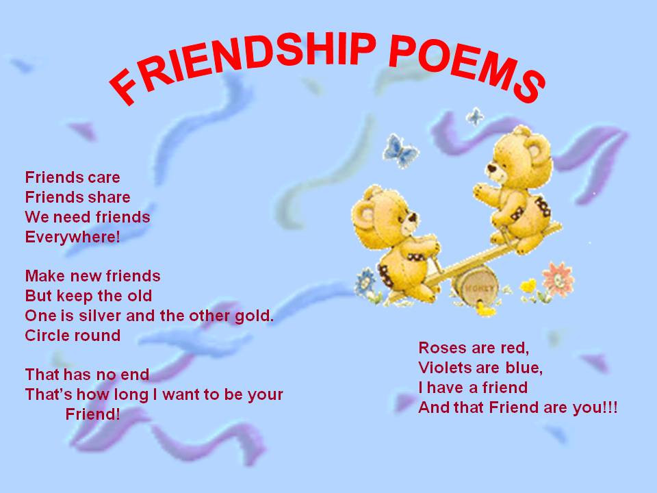 Birthday Poems For Friends Funny
 Cute friendship Poems