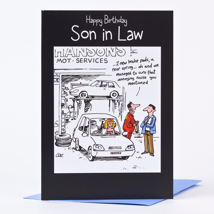 Birthday Quotes For Son In Law
 Birthday Card Son in Law Car Sketch