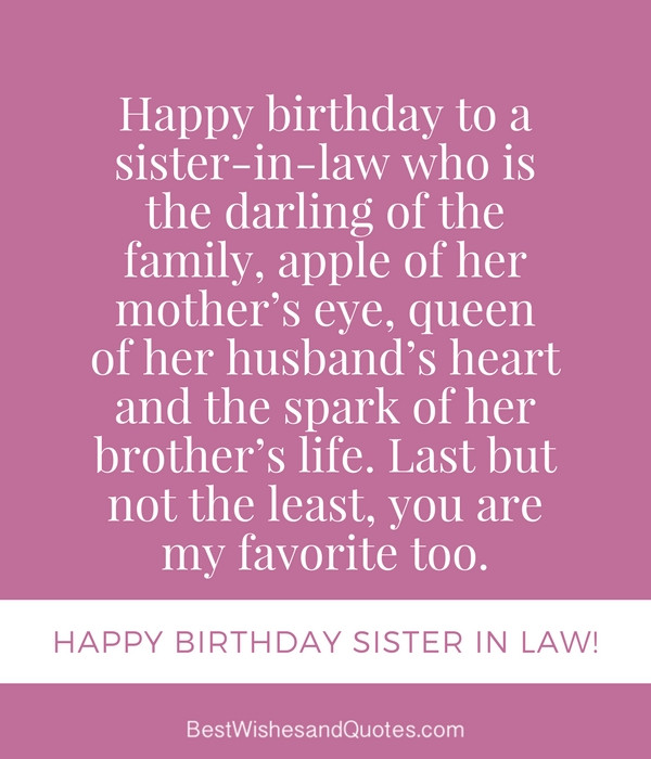 Birthday Quotes Sister In Law
 Happy Birthday Sister in Law 30 Unique and Special