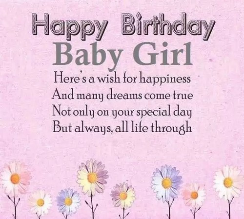 Birthday Wishes For Baby Girl
 Happy Birthday Quotes for Baby Girl