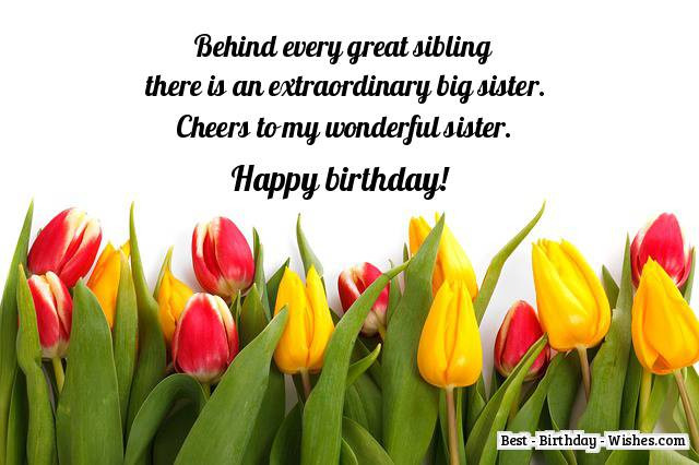 Birthday Wishes For Big Sister
 65 Birthday Wishes for Sister Messages & Quotes for a