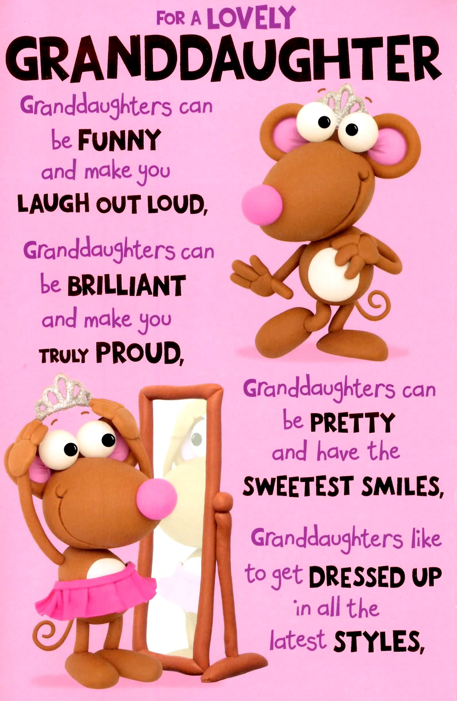 Birthday Wishes For My Granddaughter
 Cute Wonderful Granddaughter Birthday Greeting Card