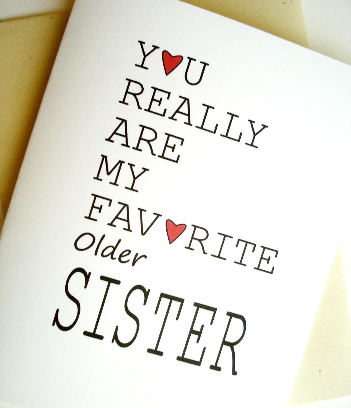 Birthday Wishes For Older Sister
 Favorite Sister Card Birthday Older by lilcubby on Etsy