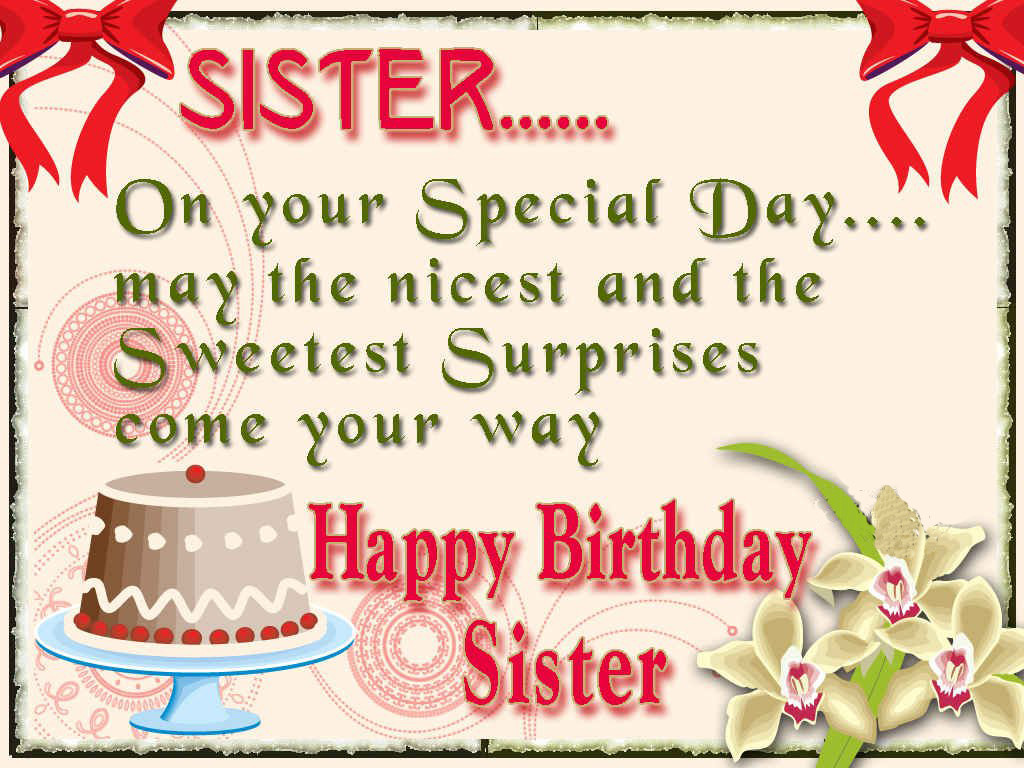 Birthday Wishes Sister
 happy birthday sister greeting cards hd wishes wallpapers