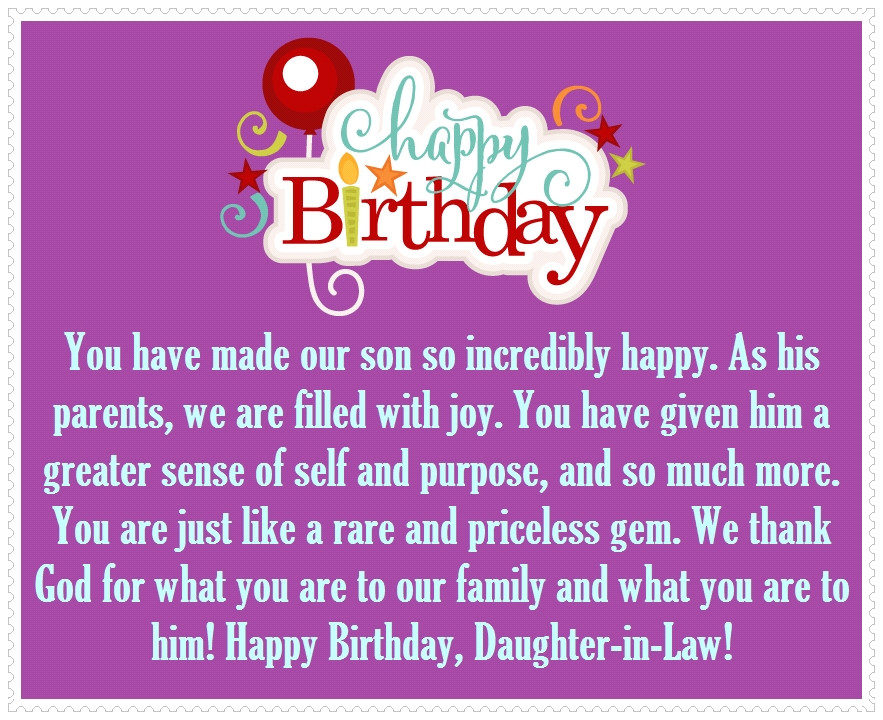 Birthday Wishes To Daughter In Law
 Daughter in Law Happy Birthday Quotes and Greetings