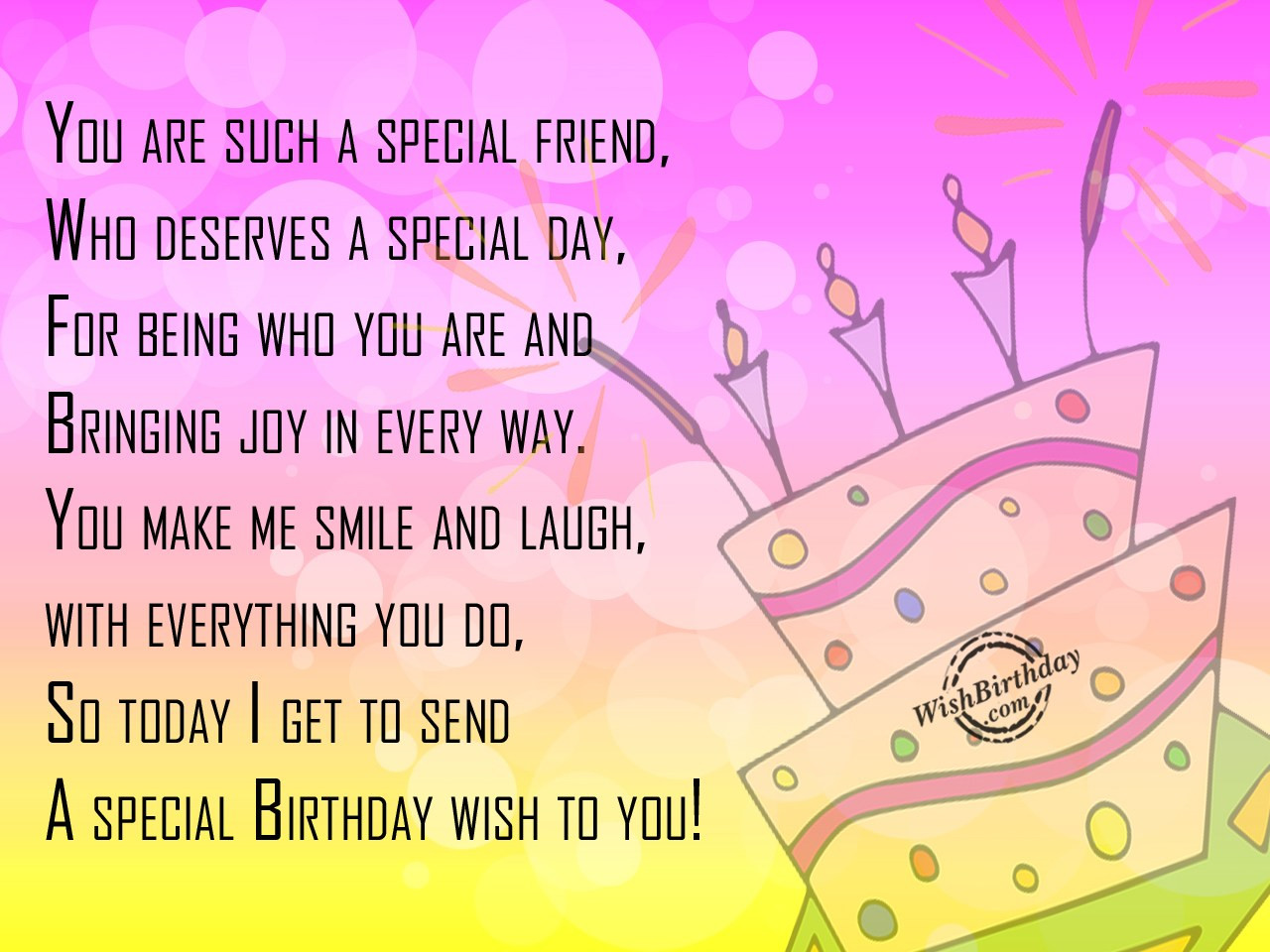 Birthday Wishes To Special Friend
 Birthday Wishes Top 10 Bday Wishes For Friend And