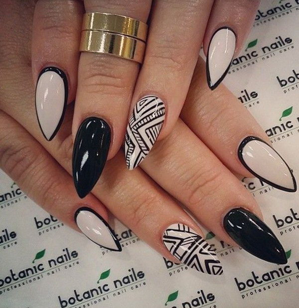 Black And Nude Nail Designs
 35 Fearless Stiletto Nail Art Designs 2017