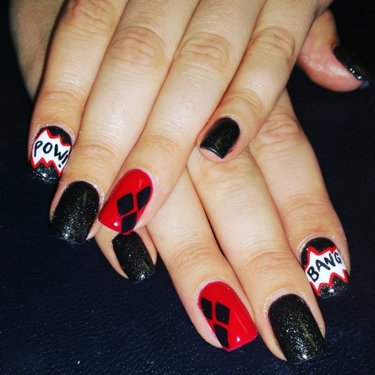 Black And Red Glitter Nails
 49 Black Nail Art Designs Ideas