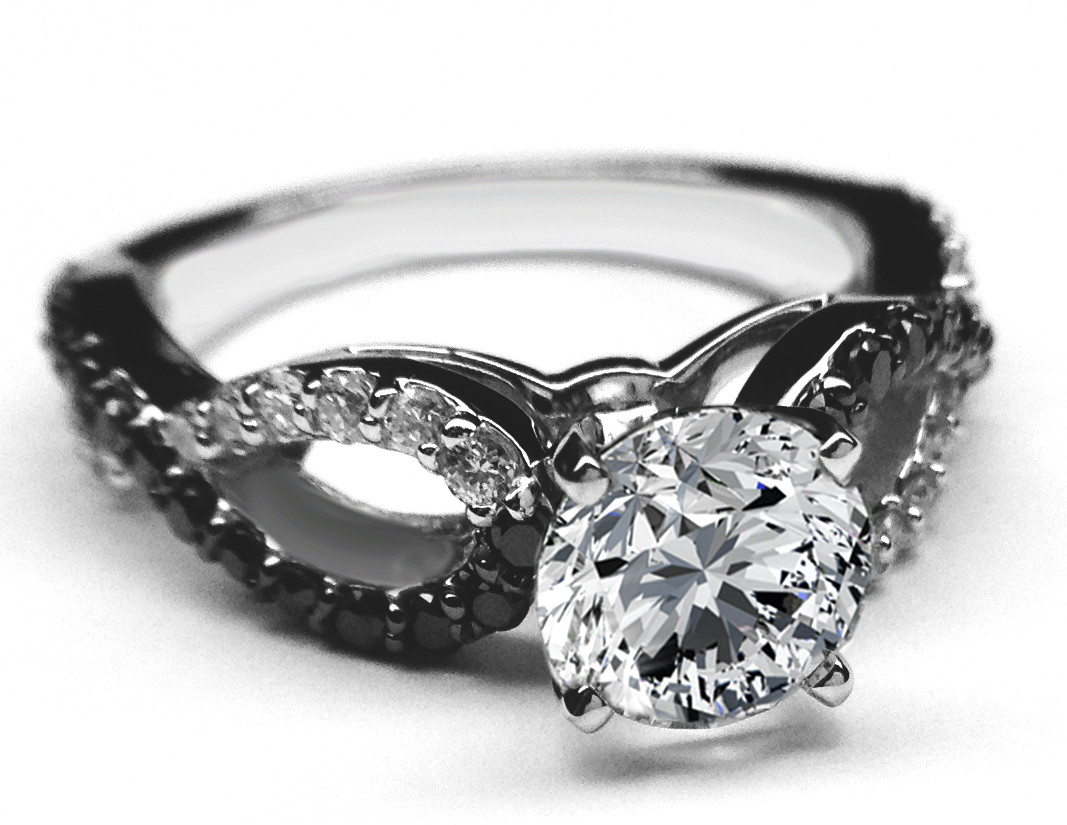 Black And White Diamond Engagement Ring
 Engagement Ring Black & White Infinity Diamond Engagement