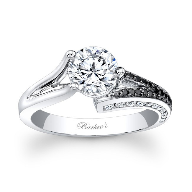 Black And White Diamond Engagement Ring
 Barkev s Black & White Diamond Engagement Ring 7873LBK