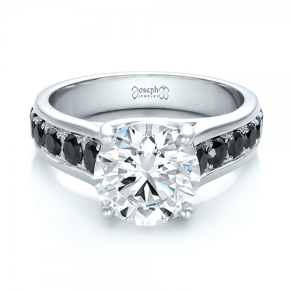 Black And White Diamond Engagement Ring
 Custom Black and White Diamond Engagement Ring