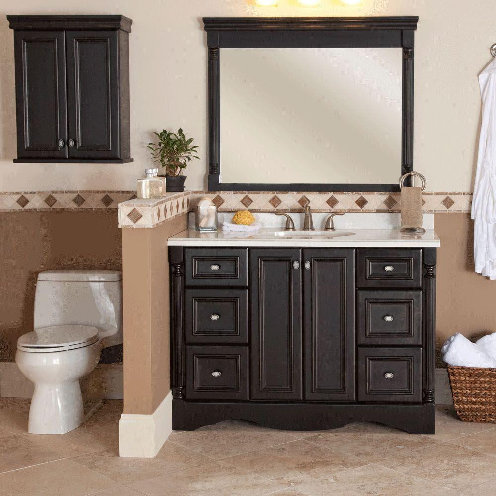 Black Bathroom Cabinet
 St Paul Valencia 22 in W x 28 in H x 9 7 50 in D Over
