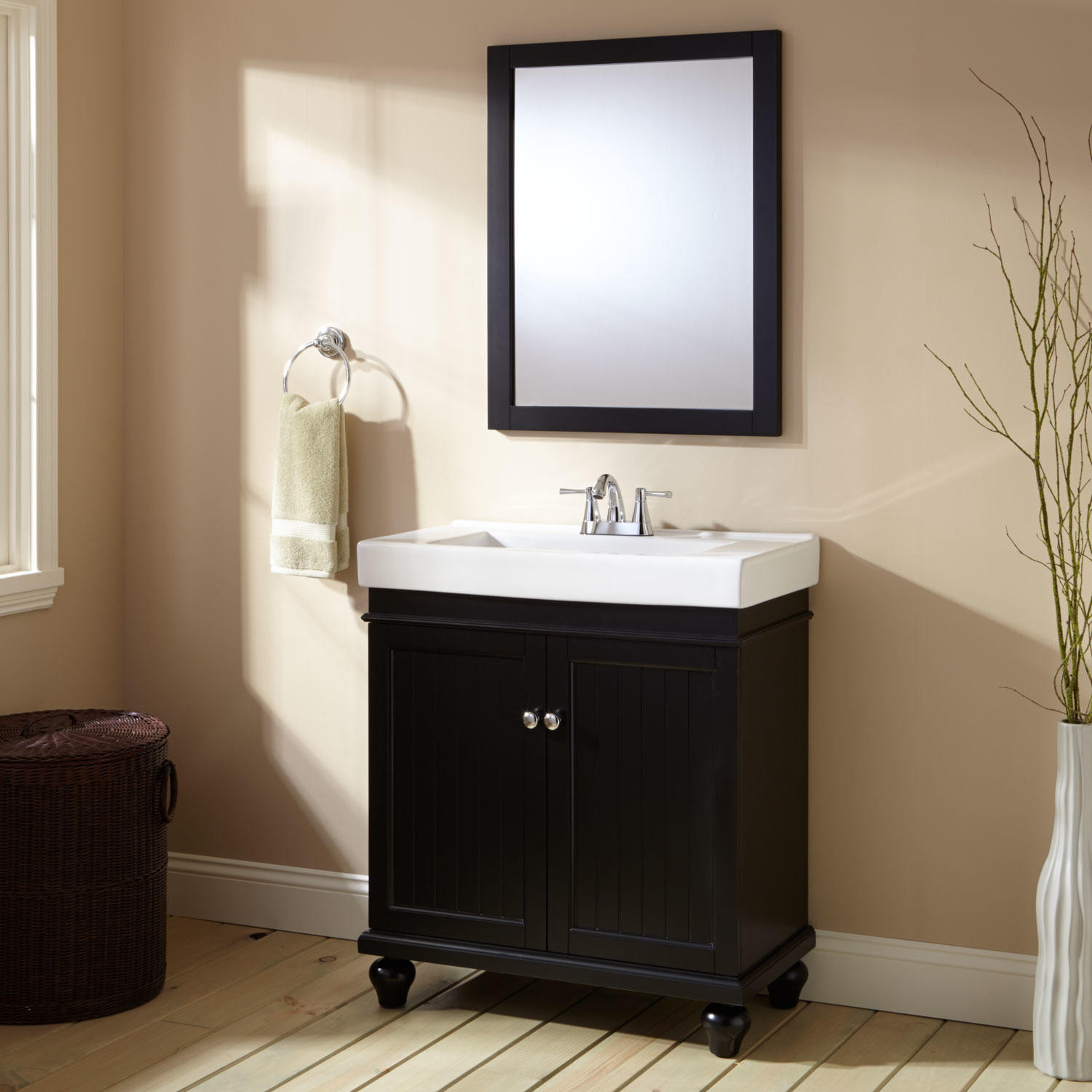 Black Bathroom Cabinet
 30" Lander Vanity Black Bathroom