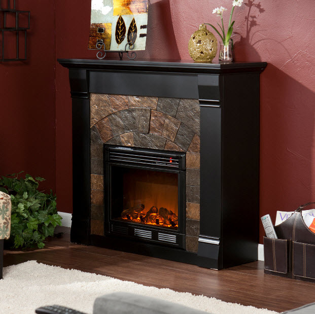 Black Corner Electric Fireplace
 Electric Fireplaces from PortableFireplace