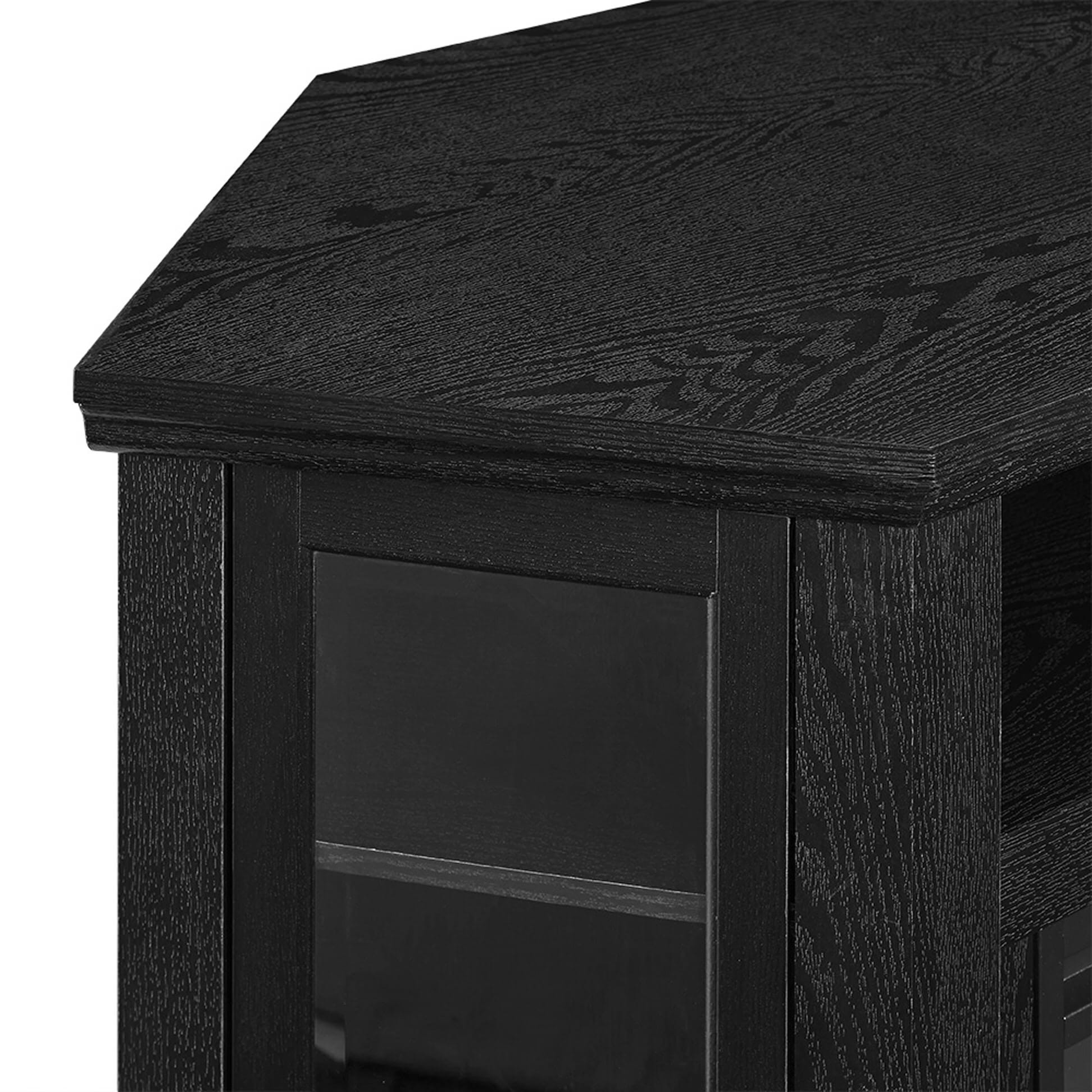 Black Corner Electric Fireplace
 Jackson 48 Inch Corner Fireplace TV Stand Black by