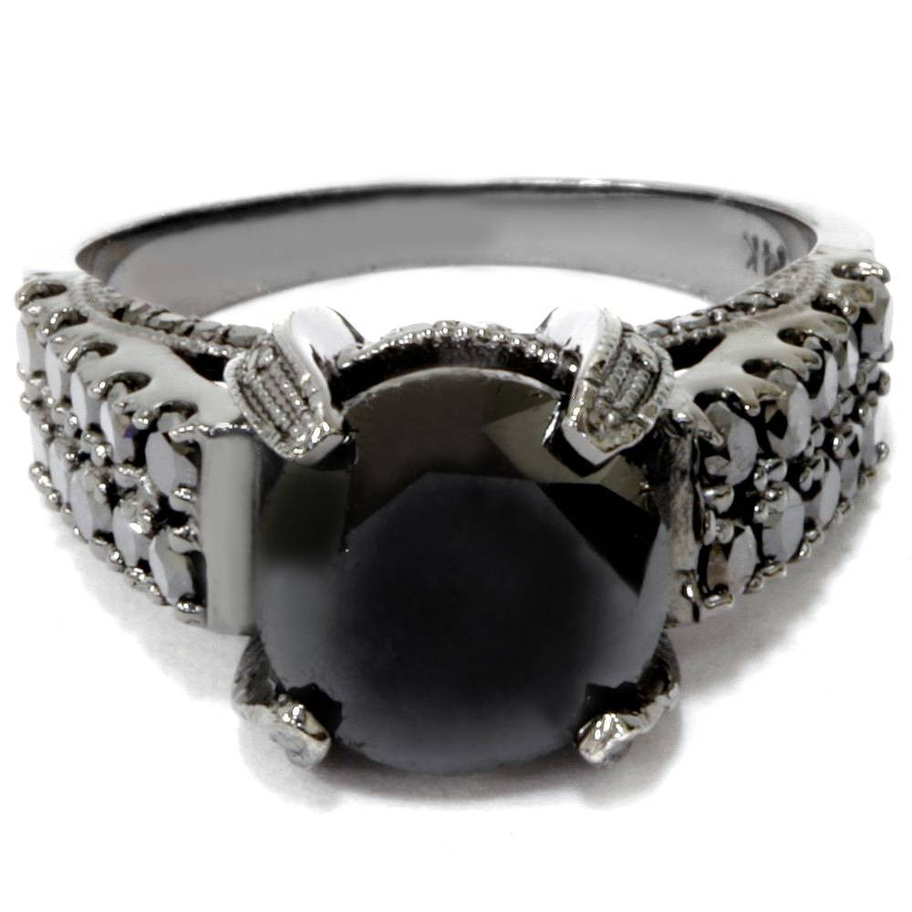 Black Diamond Black Gold Engagement Rings
 5 1 4ct Treated Black Diamond Engagement Ring 14K Black