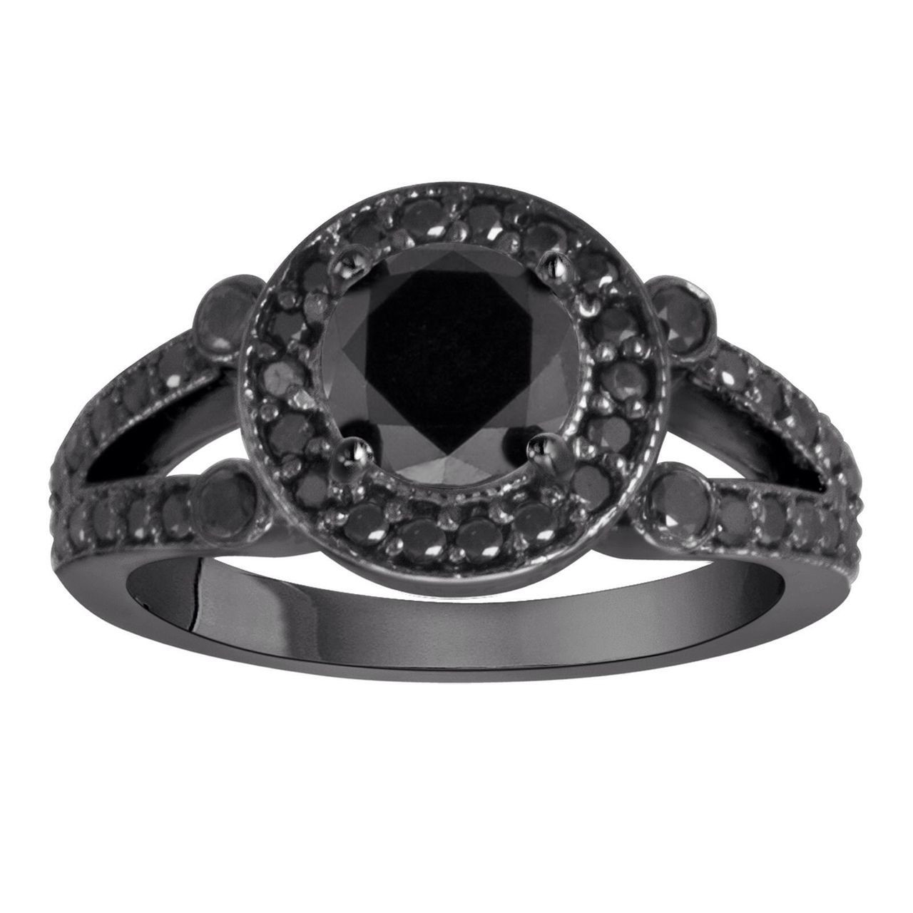 Black Diamond Black Gold Engagement Rings
 Black Diamond Engagement Ring 14k Black Gold 1 60 Carat