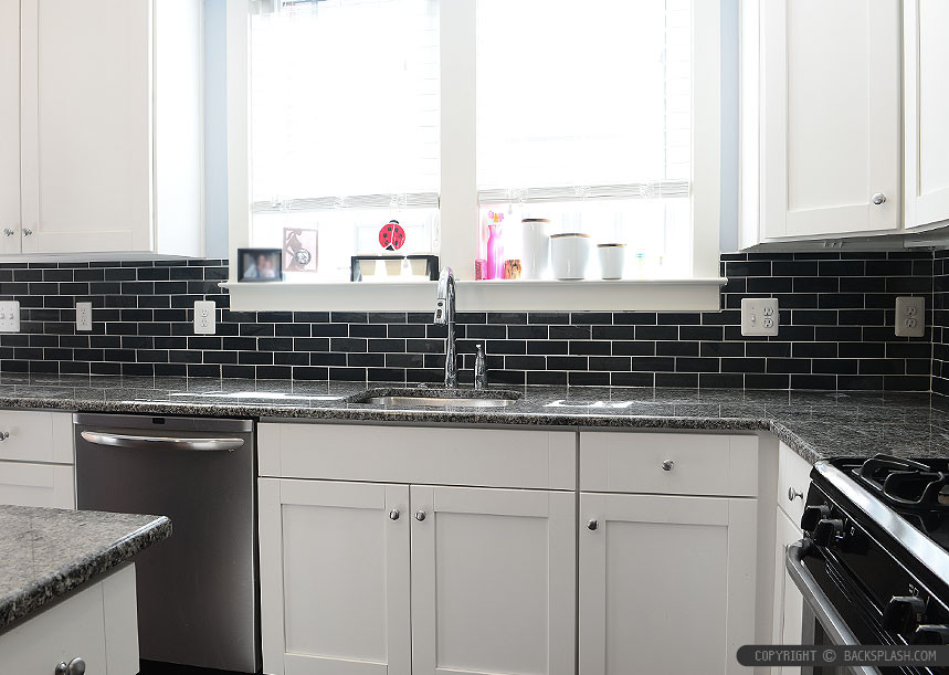 Black Tile Kitchen
 Black Slate Backsplash Tile New Caledonia Granite