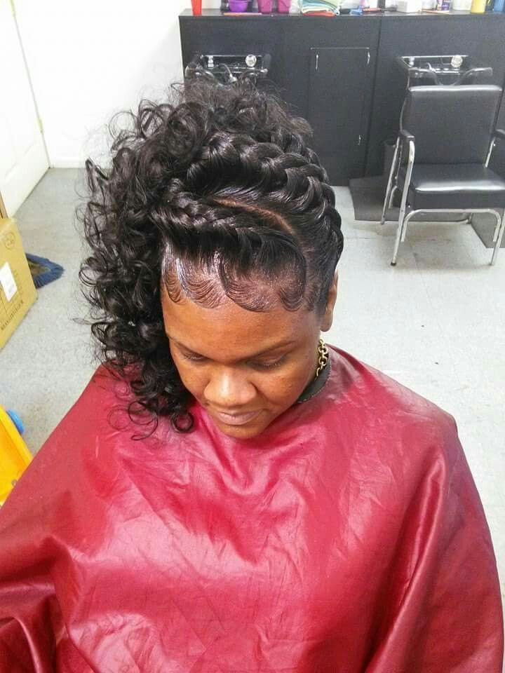 Black Updo Hairstyles With Weave
 Under braids & curls