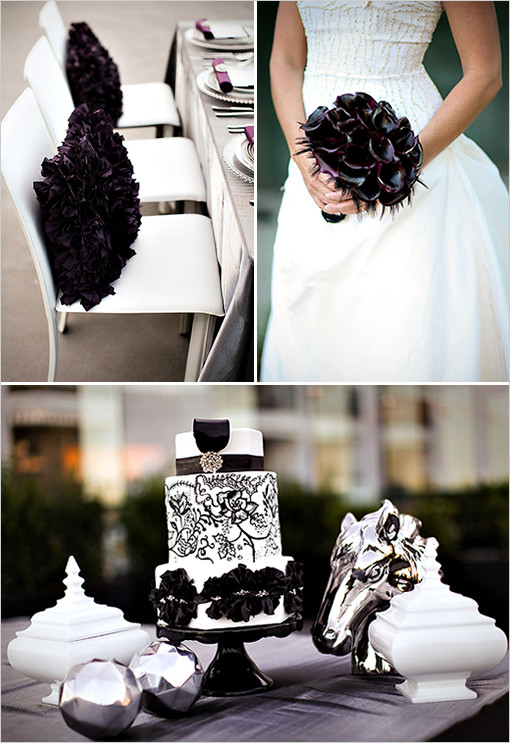 Black Wedding Theme
 Mademoiselle Rose Black & White