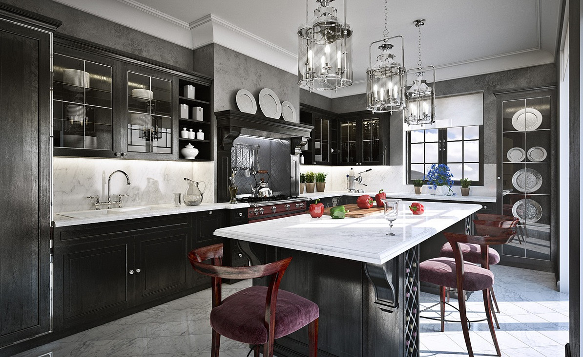 Black White And Grey Kitchen
 11 Luxurious Traditional Kitchens