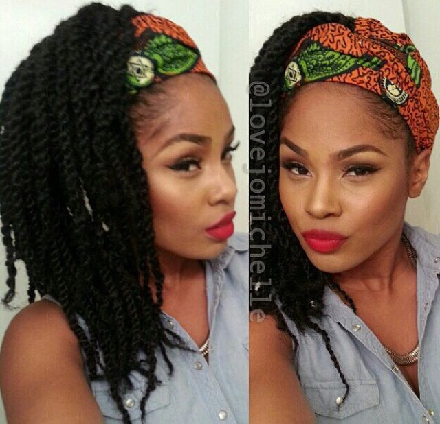 Black Wrap Hairstyles
 39 best Box braids with head wraps images on Pinterest