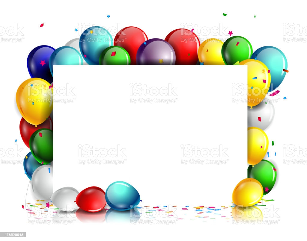 Blank Birthday Cards
 Birthday Background With Balloons And Blank Sign Stock
