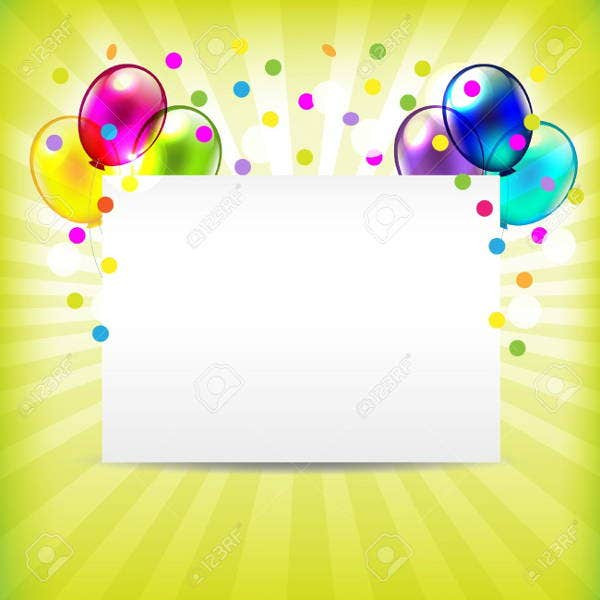 Blank Birthday Cards
 5 Blank Birthday Invitations JPG Vector EPS Ai