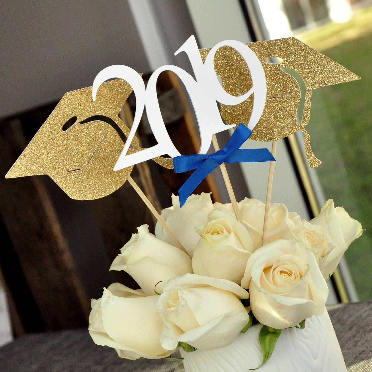 Blue And Gold Graduation Party Ideas
 2020 Graduation Centerpiece 2 Single Graduation Cap