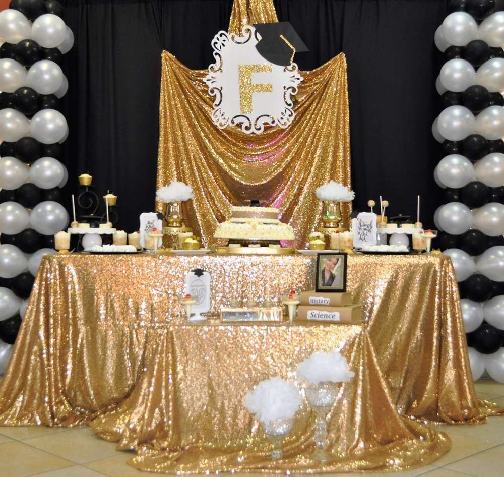 Blue And Gold Graduation Party Ideas
 Gold and black graduation party See more party planning