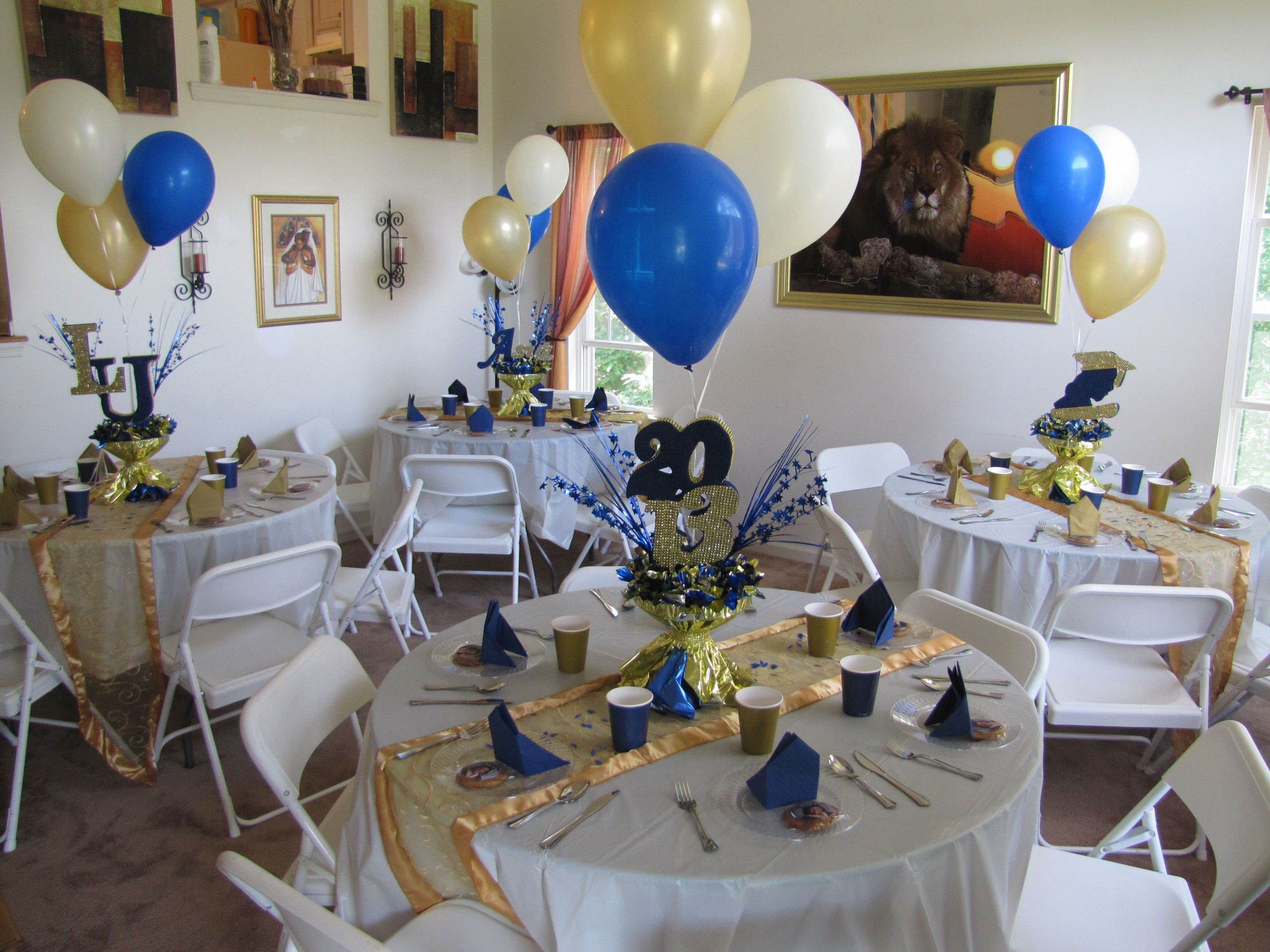 Blue And Gold Graduation Party Ideas
 LaSalle University graduation party gold blue and cream