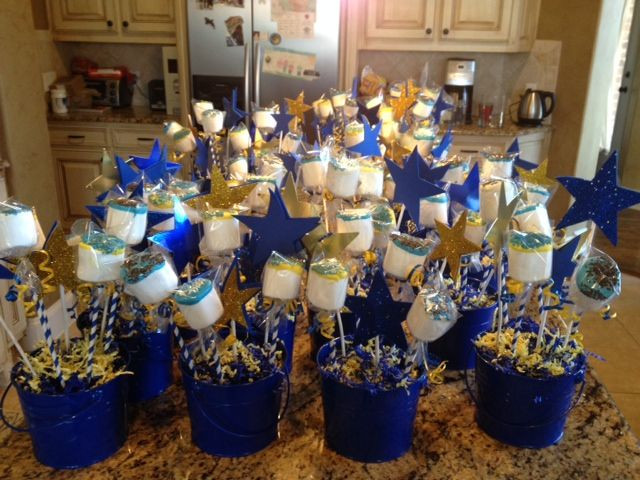 Blue And Gold Graduation Party Ideas
 Table Centerpieces for Blue & Gold ceremony